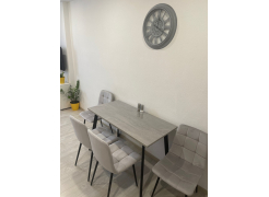 Стол Тринити Лофт 120 32 мм бетон / черный матовый фото покупателя 479