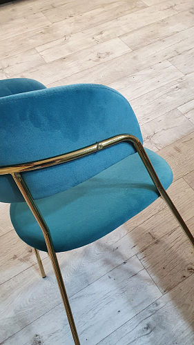 Стул на металлокаркасе Kamelia зеленый / золото фото покупателя 82