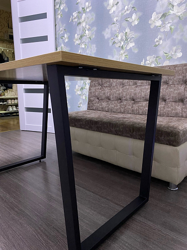 Стол Лота Лофт 140 25 мм черный матовый / дуб вотан фото покупателя 549