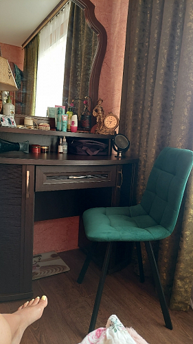 Стул на металлокаркасе Чилли зеленый / черный фото покупателя 722