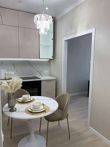 Стол Тулип 90х73 дуб вотан / белый  - Уцененный экземпляр фото покупателя 74