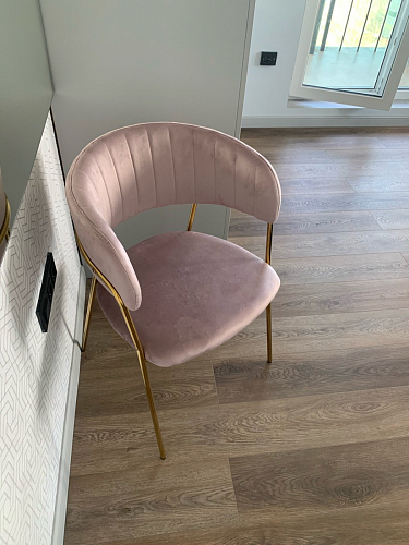 Стул на металлокаркасе Kamelia темно-серый / золотой фото покупателя 18