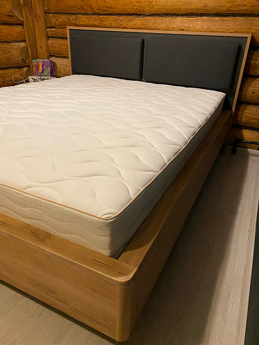 Двуспальная кровать Клауд 160х200 парящая дуб крафт золотой / антрацит фото покупателя 521