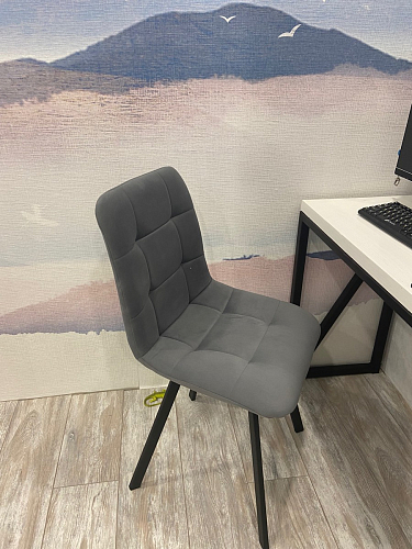 Стул на металлокаркасе Чилли К светло-серый велюр / черный каркас фото покупателя 619