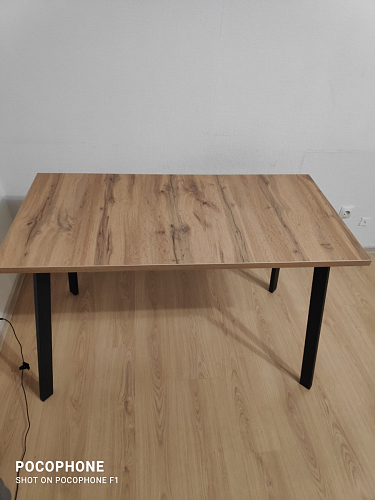 Стол Тринити Лофт 120 32 мм дуб галифакс табако / черный матовый фото покупателя 47