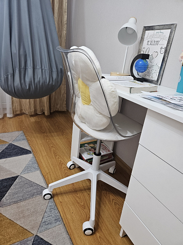 Компьютерное кресло Kolin с подушкой clear / white фото покупателя 274