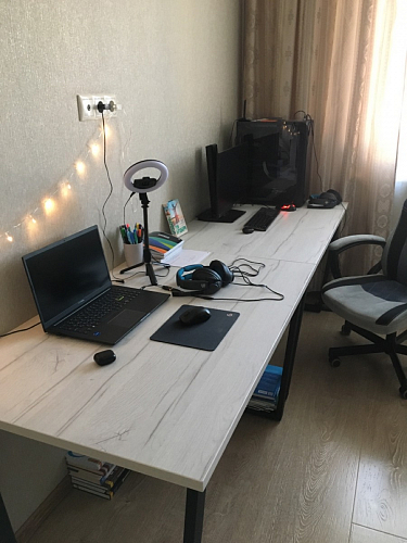 Деревянный стол Лота Лофт 120х75 белый матовый / дуб крафт золотой фото покупателя 228