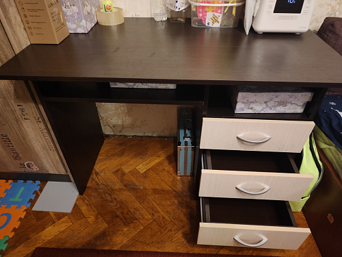 Стол письменный Бриз МДФ волна лайм / ясень светлый фото покупателя 49