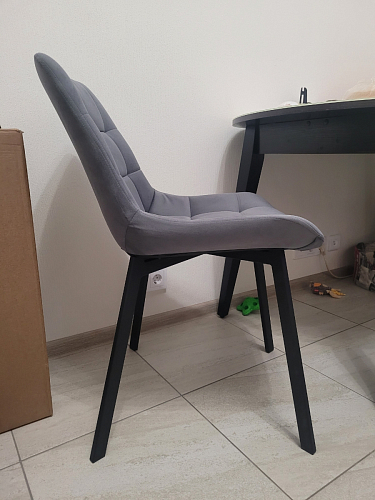 Стул на металлокаркасе Челси морская волна / черный фото покупателя 160