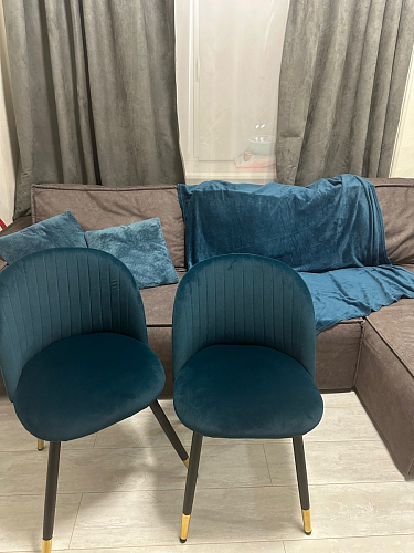 Стул на металлокаркасе Gabi dark beige / black / silver фото покупателя 186