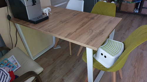 Деревянный стол Лота Лофт 120х75 белый матовый / дуб крафт золотой фото покупателя 804