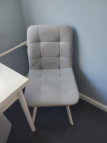 Стул на металлокаркасе Чилли К светло-серый велюр / черный каркас фото покупателя 340