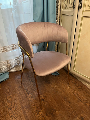 Стул на металлокаркасе Kamelia голубой / голубой / золотой фото покупателя 5