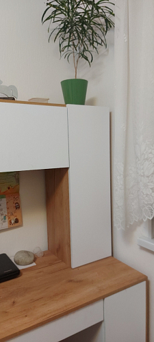 Письменный стол Комфорт 12.71 дуб золотой craft / белая аляска фото покупателя 24