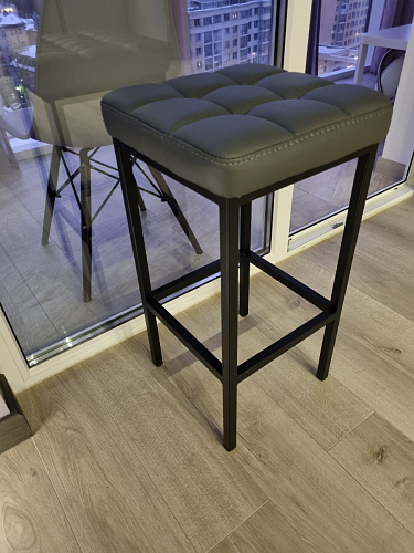 Барный стул Лофт микровелюр катания блэк / черный матовый фото покупателя 79