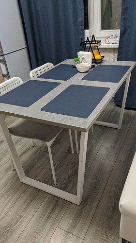 Стол Лота Лофт 140 25 мм черный матовый / бетон фото покупателя 492