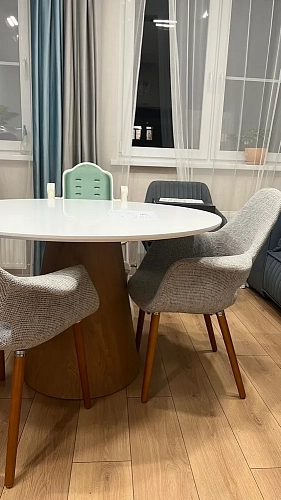 Стол Huge 120х75 white / brown фото покупателя 2