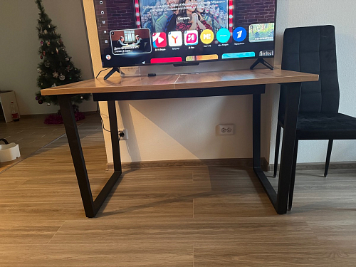 Стол Лота Лофт 140 25 мм черный матовый / бетон фото покупателя 744