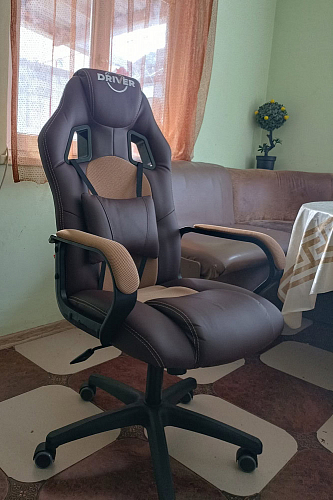 Компьютерное кресло Driver/Драйвер кожзам черный / серый фото покупателя 61