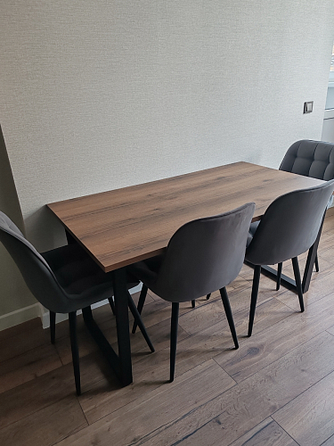 Деревянный стол Лота Лофт 120х75 белый матовый / дуб крафт золотой фото покупателя 444