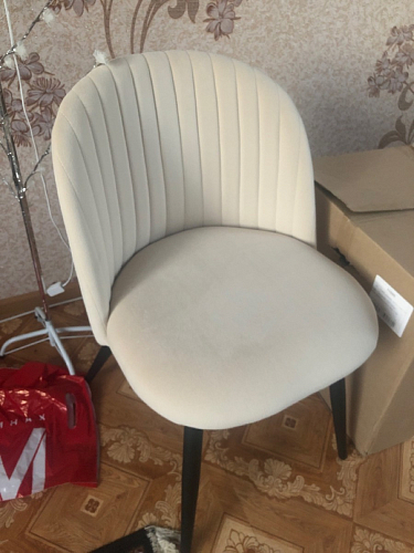 Стул на металлокаркасе Gabi 1 light purple / black / gold фото покупателя 154