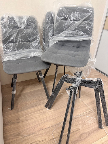 Комплект из "Стул на металлокаркасе Чилли розовый / черный каркас" 2 шт. фото покупателя 502