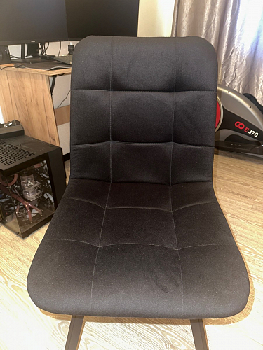 Стул на металлокаркасе Чилли К светло-серый велюр / черный каркас фото покупателя 367