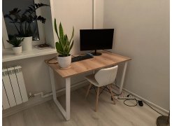 Деревянный стол Барон О 200 х 90 черная пленка шагрень / белый фото покупателя 11