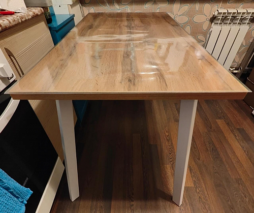 Стол Тринити Лофт 140 25 мм дуб делано темный / белый фото покупателя 74