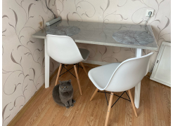 Стол Тринити Лофт 120 32 мм бетон / черный матовый фото покупателя 173