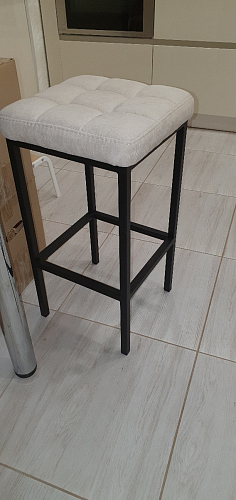 Барный стул Лофт ткань канди крем / черный матовый фото покупателя 83