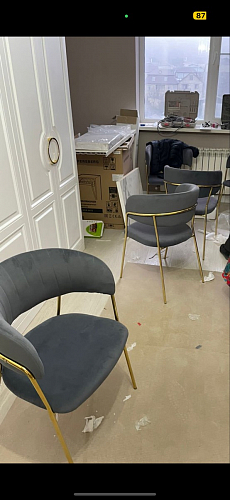 Стул на металлокаркасе Kamelia голубой / голубой / золотой фото покупателя 29