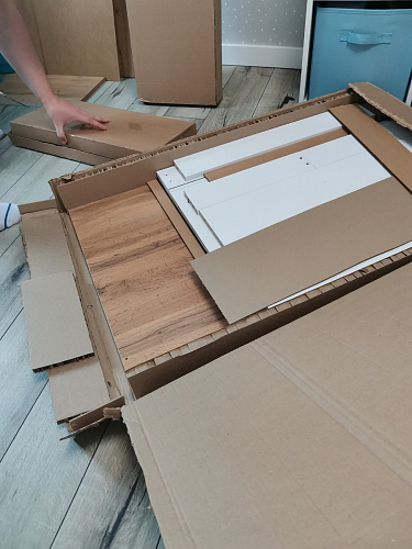 Письменный стол Комфорт 12.71 дуб золотой craft / белая аляска фото покупателя 96