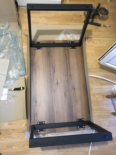 Деревянный стол Лота Лофт 140х80 черный матовый / бетон светлый фото покупателя 599