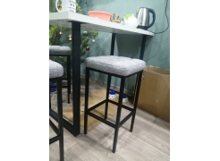 Барный стул Лофт кожзам темно-серый / черный матовый фото покупателя 122