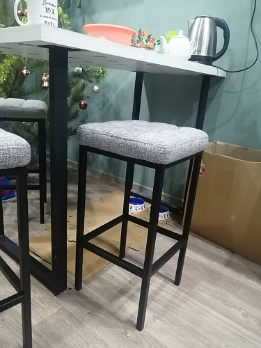 Барный стул Лофт микровелюр катания изумруд / черный матовый фото покупателя 185