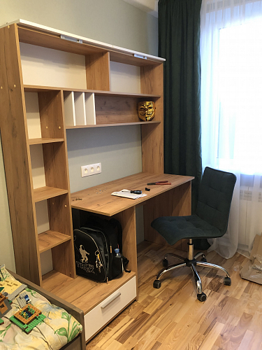 Письменный стол Лайт 03.243 дуб золотой (craft) / белый премиум фото покупателя 286