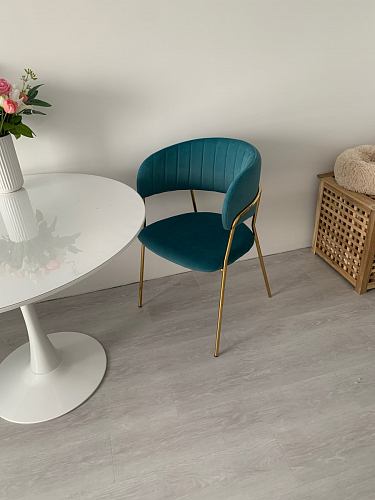 Стул на металлокаркасе Kamelia светло-фиолетовый / золотой фото покупателя 4