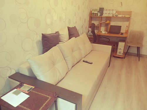 Диван Валенсия белая / черная экокожа фото покупателя 1