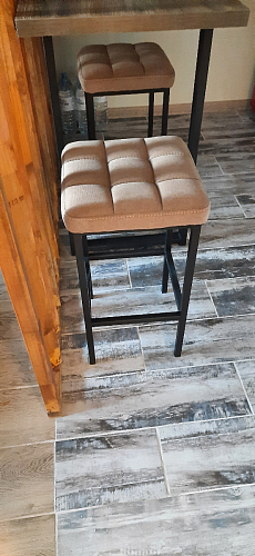 Барный стул Лофт ткань канди грей / черный матовый фото покупателя 276