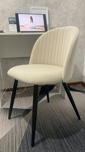 Стул на металлокаркасе Gabi dark beige / black / silver фото покупателя 645