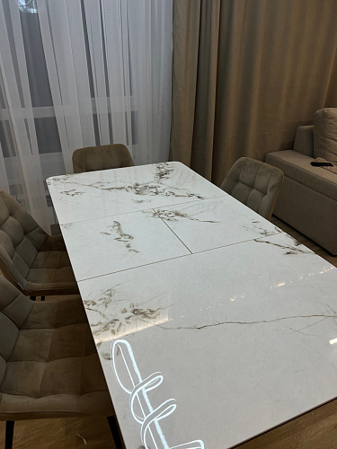 Стол на тумбе Бугун белый / золото фото покупателя 35