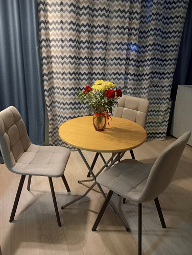 Стул на металлокаркасе Чилли темно-серый / черный каркас фото покупателя 302