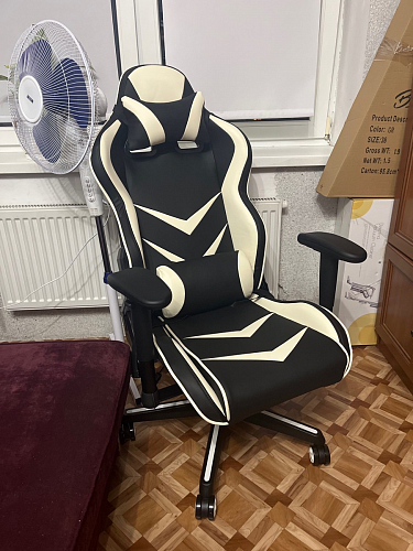 Компьютерное кресло Racer черное / голубое фото покупателя 51