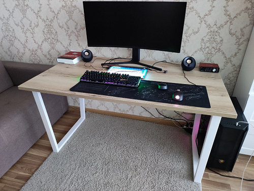 Деревянный стол Лота Лофт 140х80 белый матовый / бетон светлый фото покупателя 305