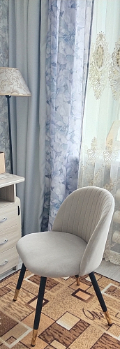 Стул на металлокаркасе Gabi 1 light blue / black / gold фото покупателя 774