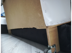 Диван Меркурий прямой рогожка серый / эко кожа черный со спальным местом 160 см фото покупателя 9