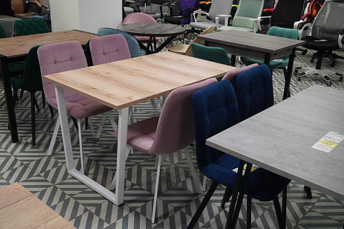 Стул на металлокаркасе Bruk light purple / white из шоурума 1