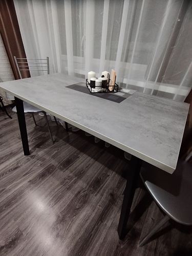 Стол Тринити Лофт 120 32 мм бетон / черный матовый фото покупателя 665