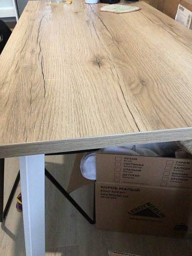 Стол Тринити Лофт 120 32 мм бетон / черный матовый фото покупателя 674